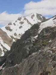 Mountain range covered in snow